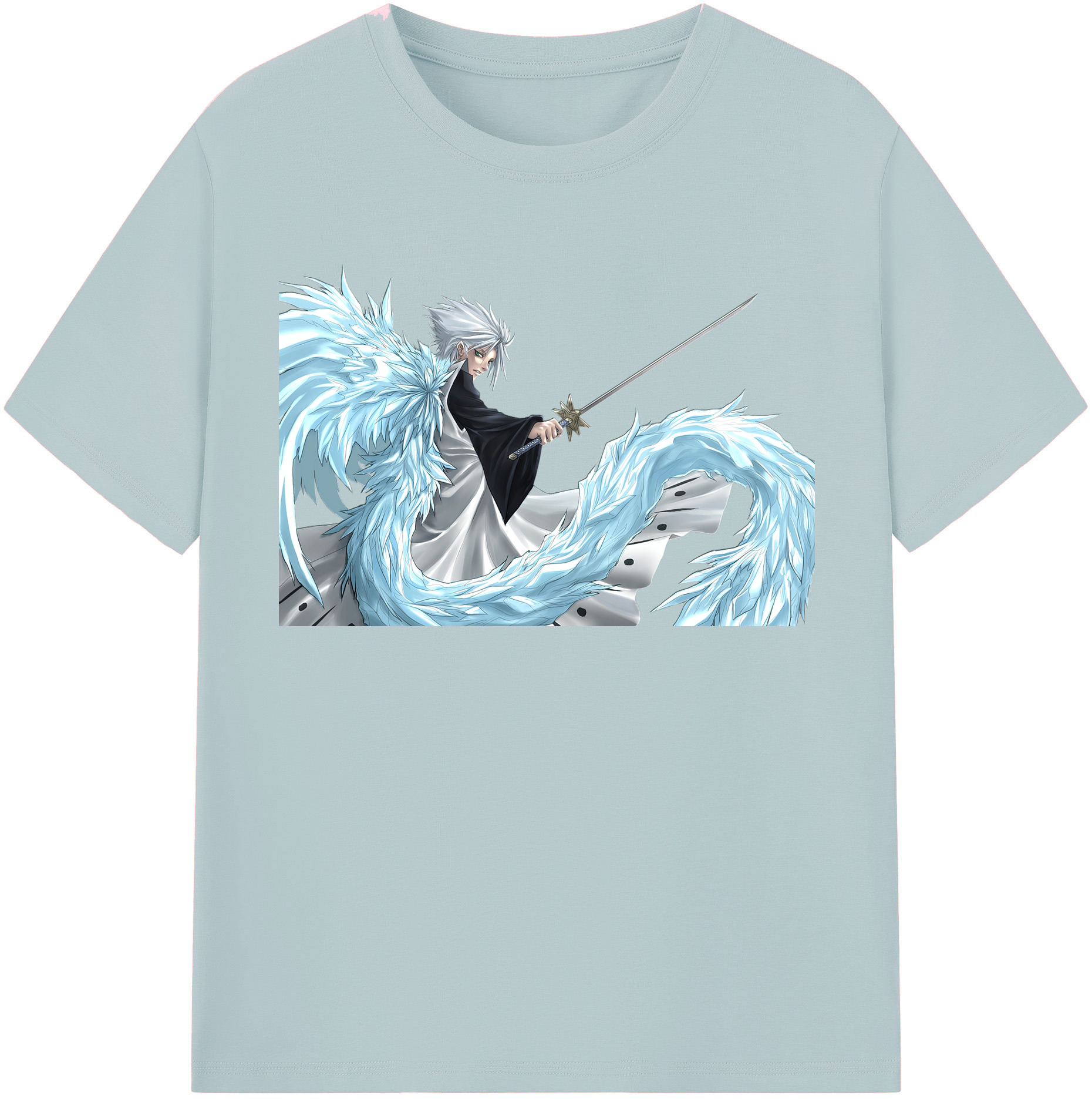 （画像用） ブリーチ 日番谷冬獅郎（ひつがや とうしろう） BLEACH Hitsugaya Toushirou 綿100％半袖Tシャツ（フロントプリント）